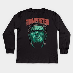 Trumpenstein: Funny Halloween Trump + Frankenstein Kids Long Sleeve T-Shirt